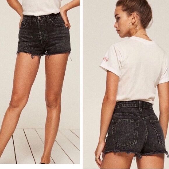 REFORMATION JEANS Dixie High Rise Jean Short in Pacific Wash Size 29 - Picture 1 of 7
